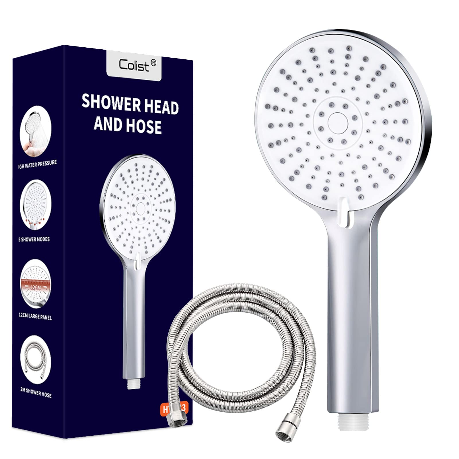 Colist Shower Head and 2m Hose with 5 Spray Modes High Pressure Shower Head  and Hose Power Shower Head Kit for Low Water Pressure : Amazon.de: DIY u0026  Tools
