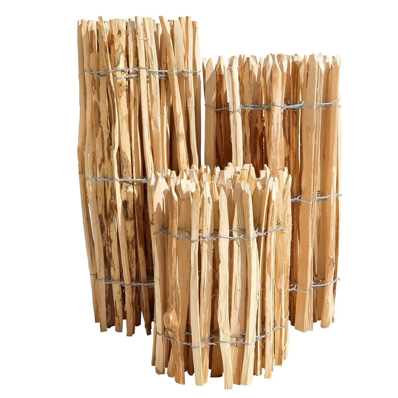 Clôture en lattis bois de noisetier / châtaignier – clôture déroulable nature – bassin et jardin – clôture en bois de noisetier ou châtaignier 120 x 500 cm ( Lattenabstand 3-5 cm ) naturel