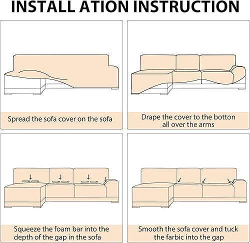 Miniatura 4 de Puños cuadrados de espuma antideslizante (10 piezas) para fundas y fundas de sofá