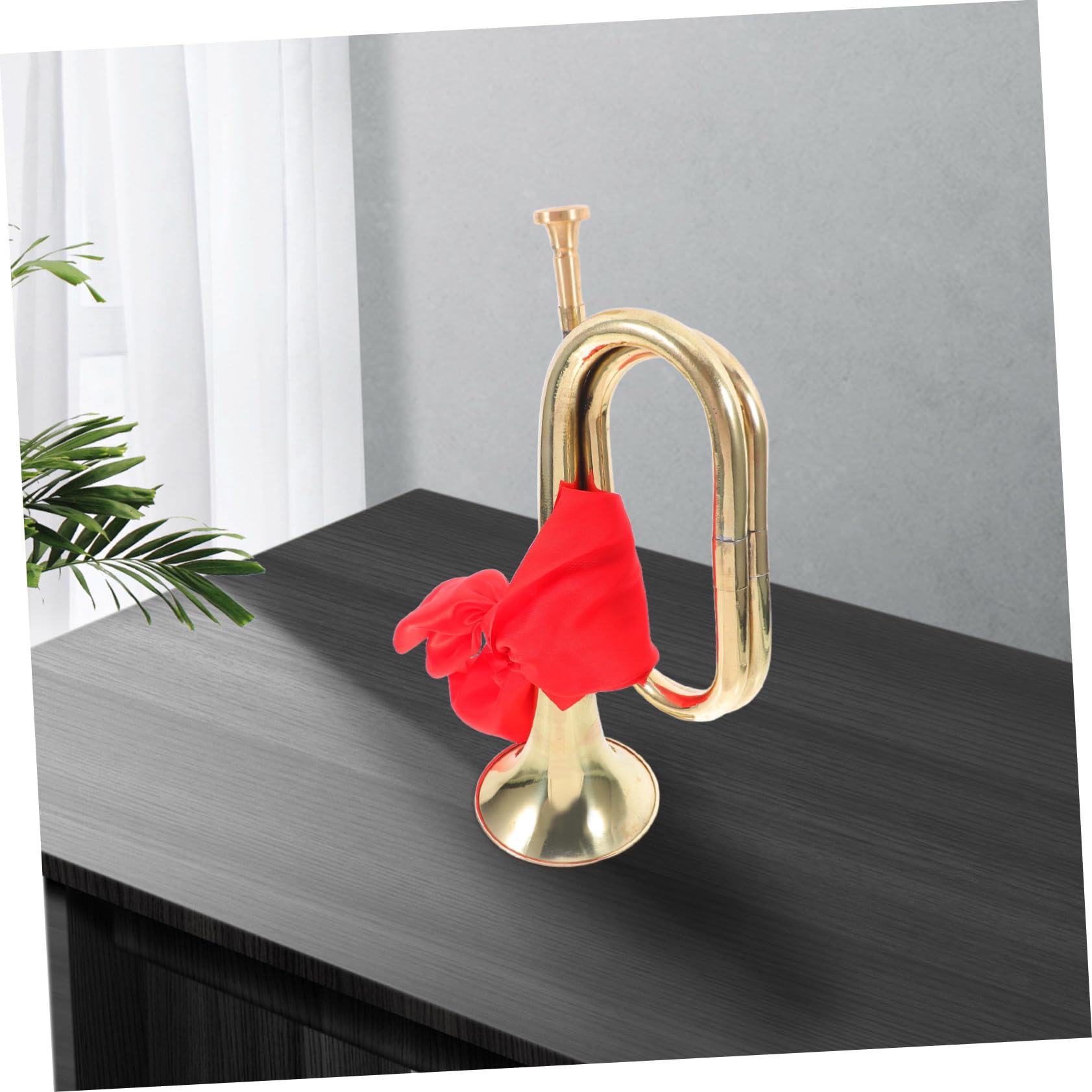 VICASKY Instrumento Musical Bugle De Metal Para Principiantes Trompeta Para Actuaciones Escenario Pañuelo Para Escuelas y Desfiles