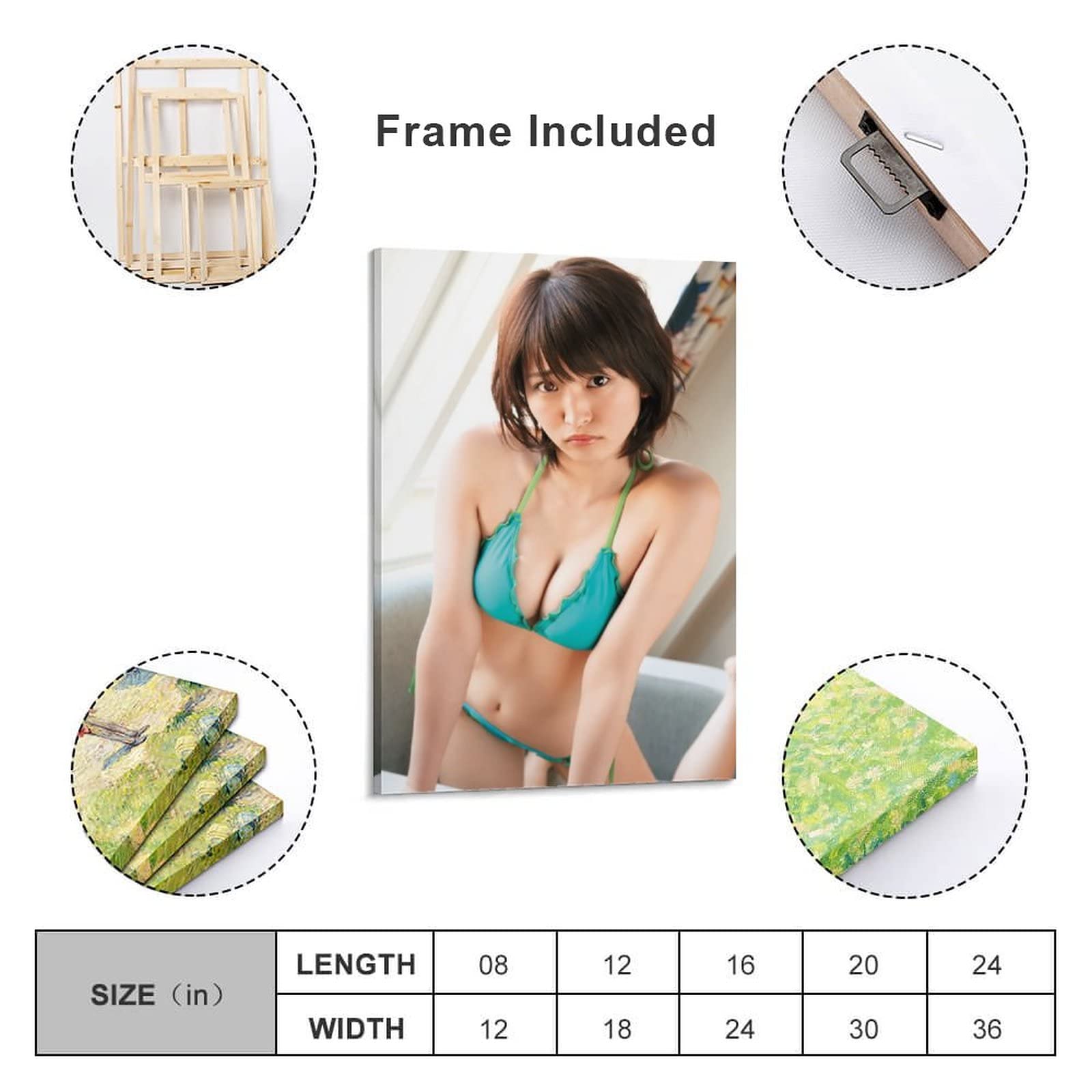 Amazon.co.jp: 岡本玲写真ビキニポスター絵画 キャンバス プリント