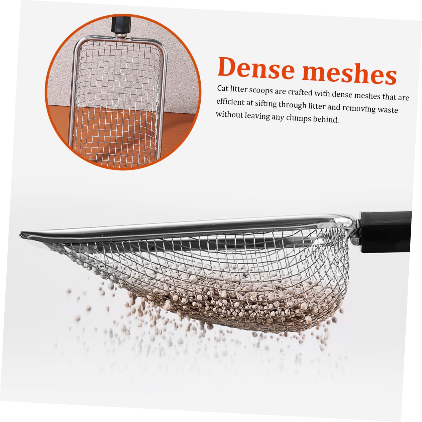 TOYANDONA 2 pièces Pelle à Litière avec Manche et Maille Dense pour Nettoyage de Bac à Litière de Chat Outil de Ramassage Confortable et Pratique