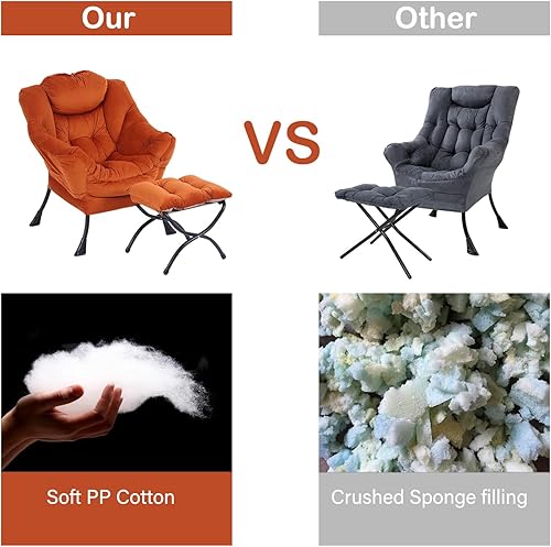 Miniatura 193 de Lita Silla relajada con otomana, tapizado ornamental, moderno de ocio, contemporáneo para lectura con reposabrazos, un bolsillo lateral para sala de