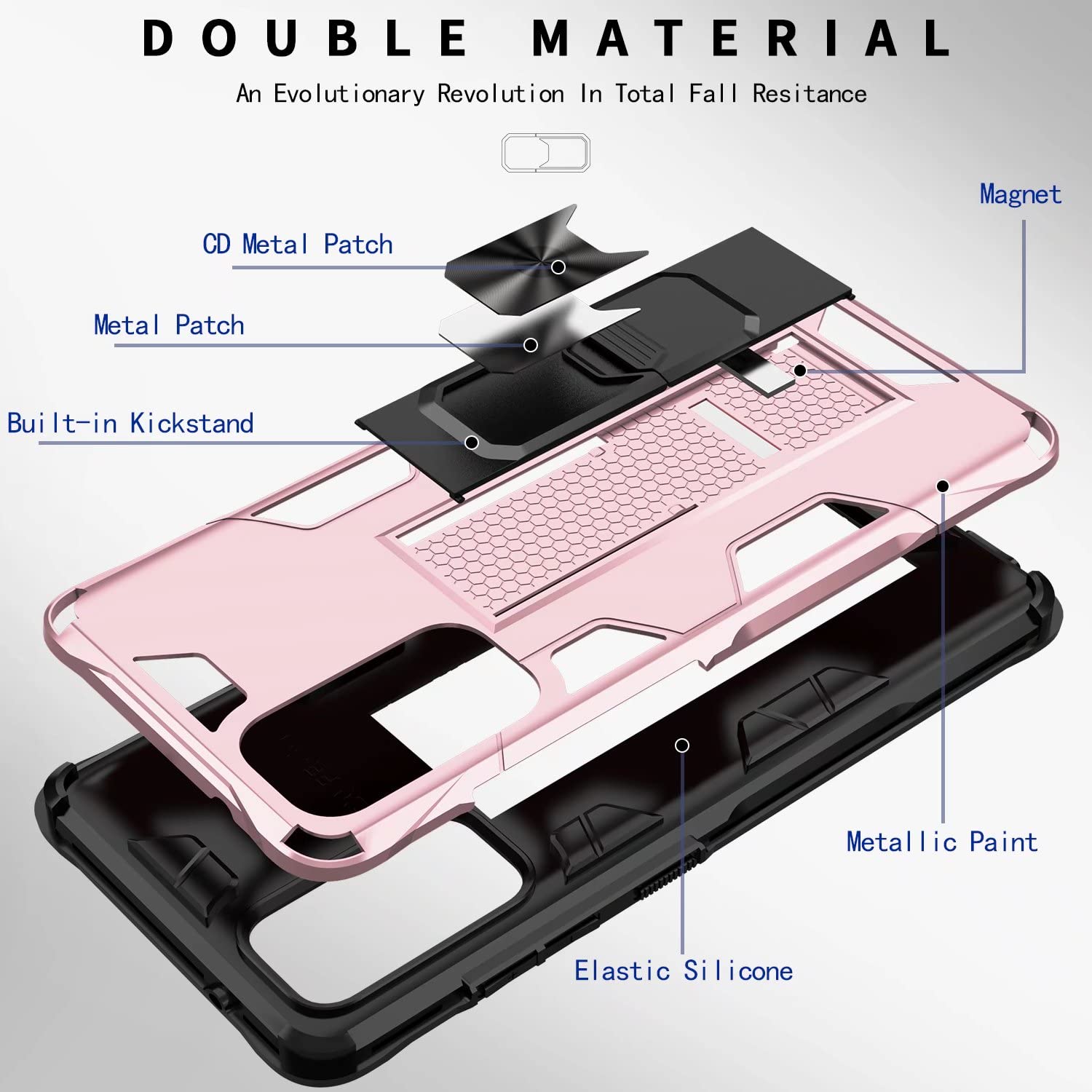 RanTuo Custodia per Vivo NEX 3 5G Cover, TPU + PC 2 in 1 Doppia Protezione, Antiurto, Resistente ai Graffi, Cover per Vivo NEX 3 5G.(Oro Rosa
