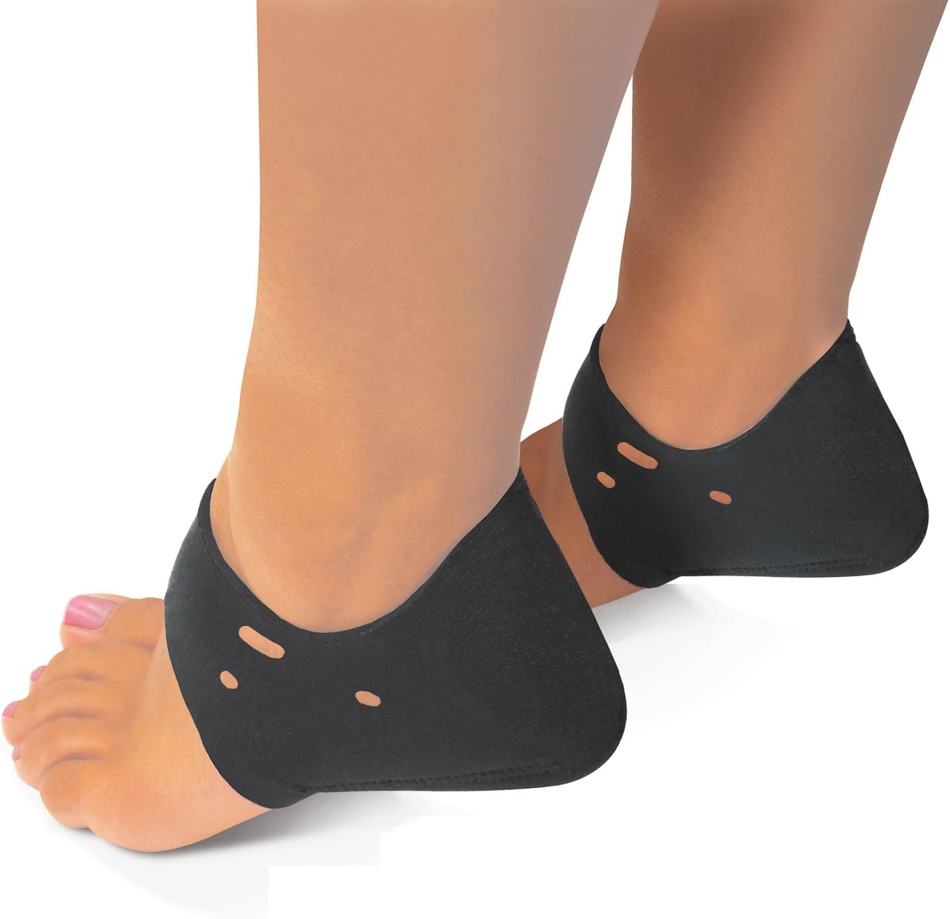 Shock Absorbing Neoprene Heel and Arch Therapy Foot Wraps (Black)