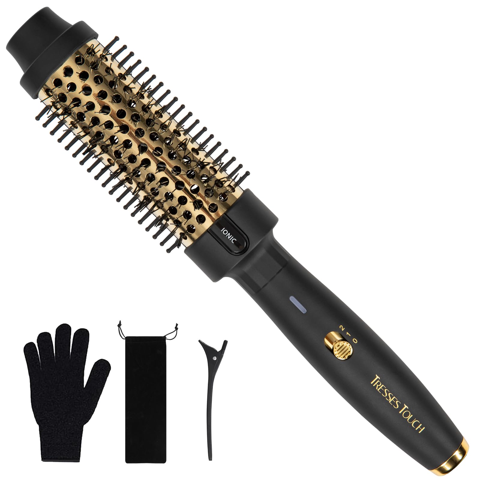 Thermal Brush 1.5", Hair Curling Brush, 30s Fast Heated Round Brushes for Blowout Look, Negative Ion Tech, 2 Temp Settings, Less Damage, Universal