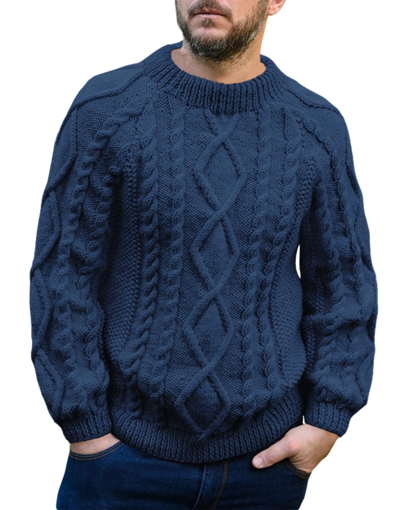 Chaqueta De Punto Grueso Para Hombre – Cárdigan Abierto Con Cuello Chal Y Botones, Ideal Para Otoño Y Tiempo Libre