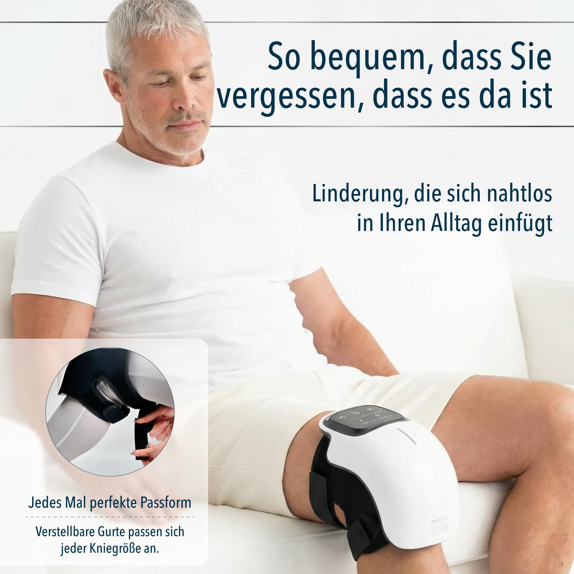 FORTHiQ Knie Massagegerät mit Infrarot für Knieschmerzen, Arthrose, Gelenkschmerzen und Massage, Mit Vibration und Tiefen-Wärme