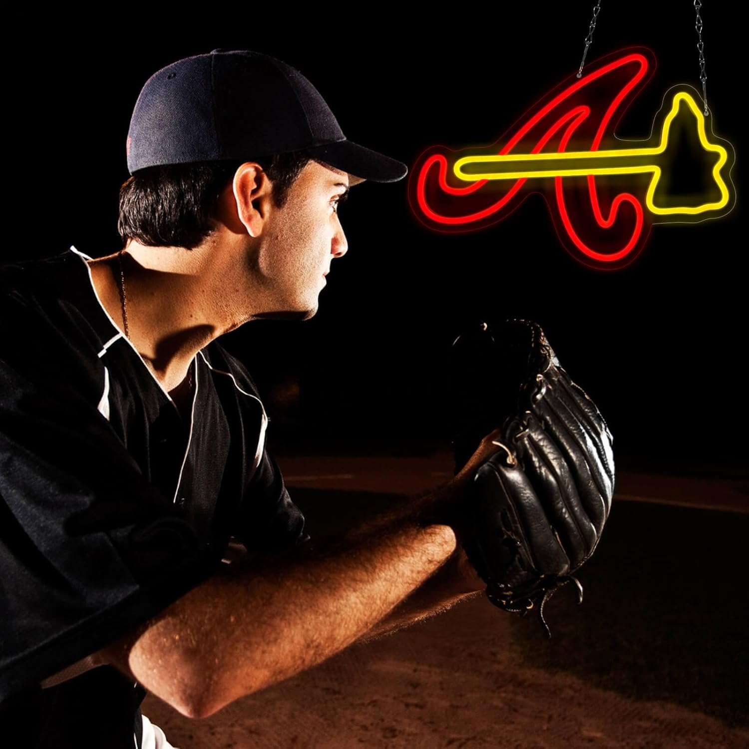 Baseball Neon Sign For Wall Decor - LED Baseball Team Logo Neon Sign For Man Cave Bedroom,Parties, Bars, Office Wall Art And Game Room Decor - Image 2