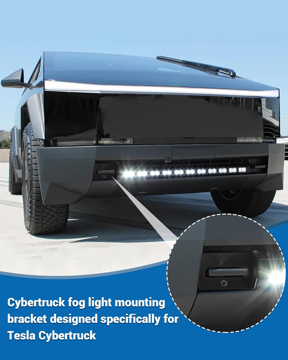 Cybertruck Light Bar, Cybertruck Fog Light Mounting Brackets, Applicable to Tesla Cybertruck