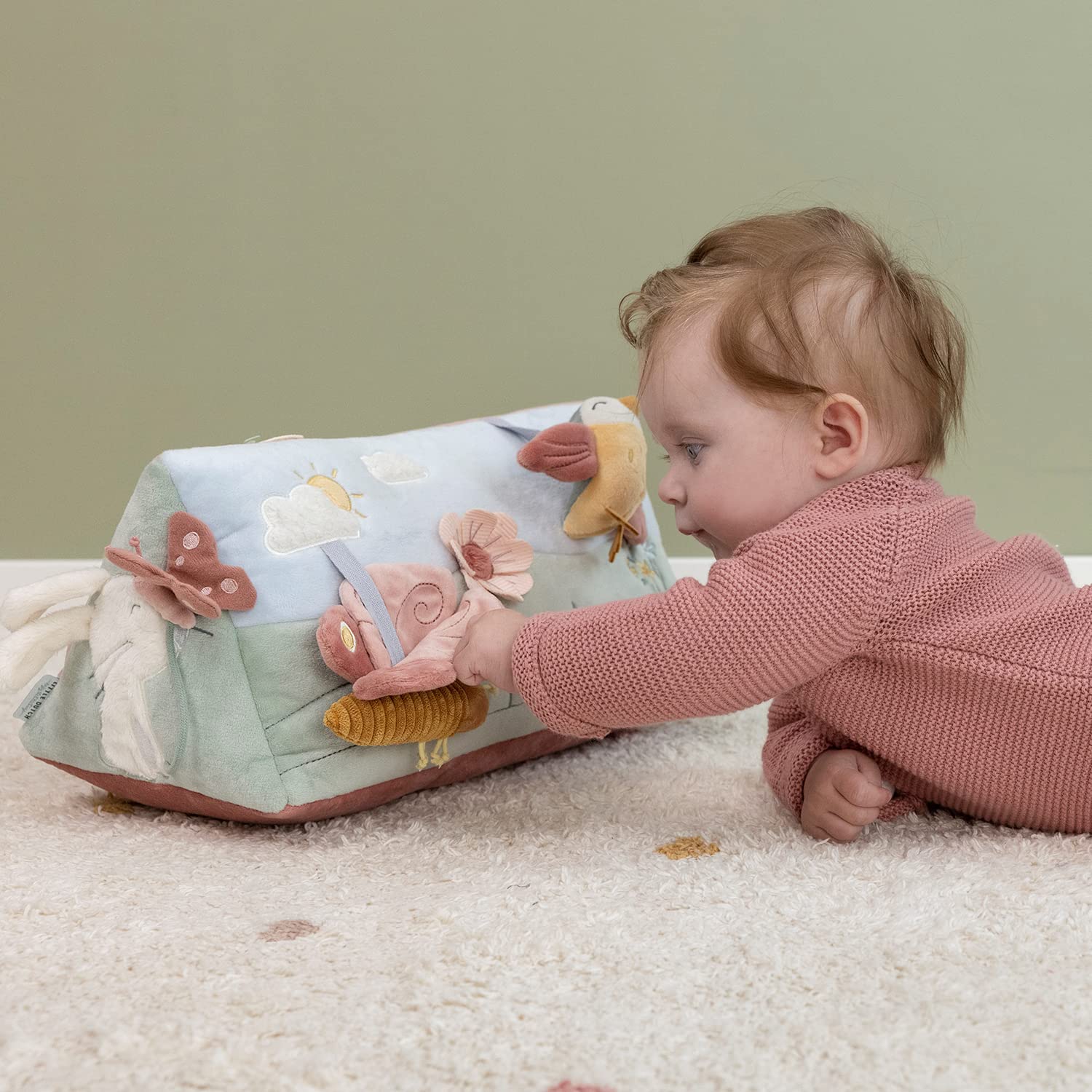 Little Dutch Fühldreieck Activity Spielzeug Stoff Baby rosa - Flowers & Butterflies