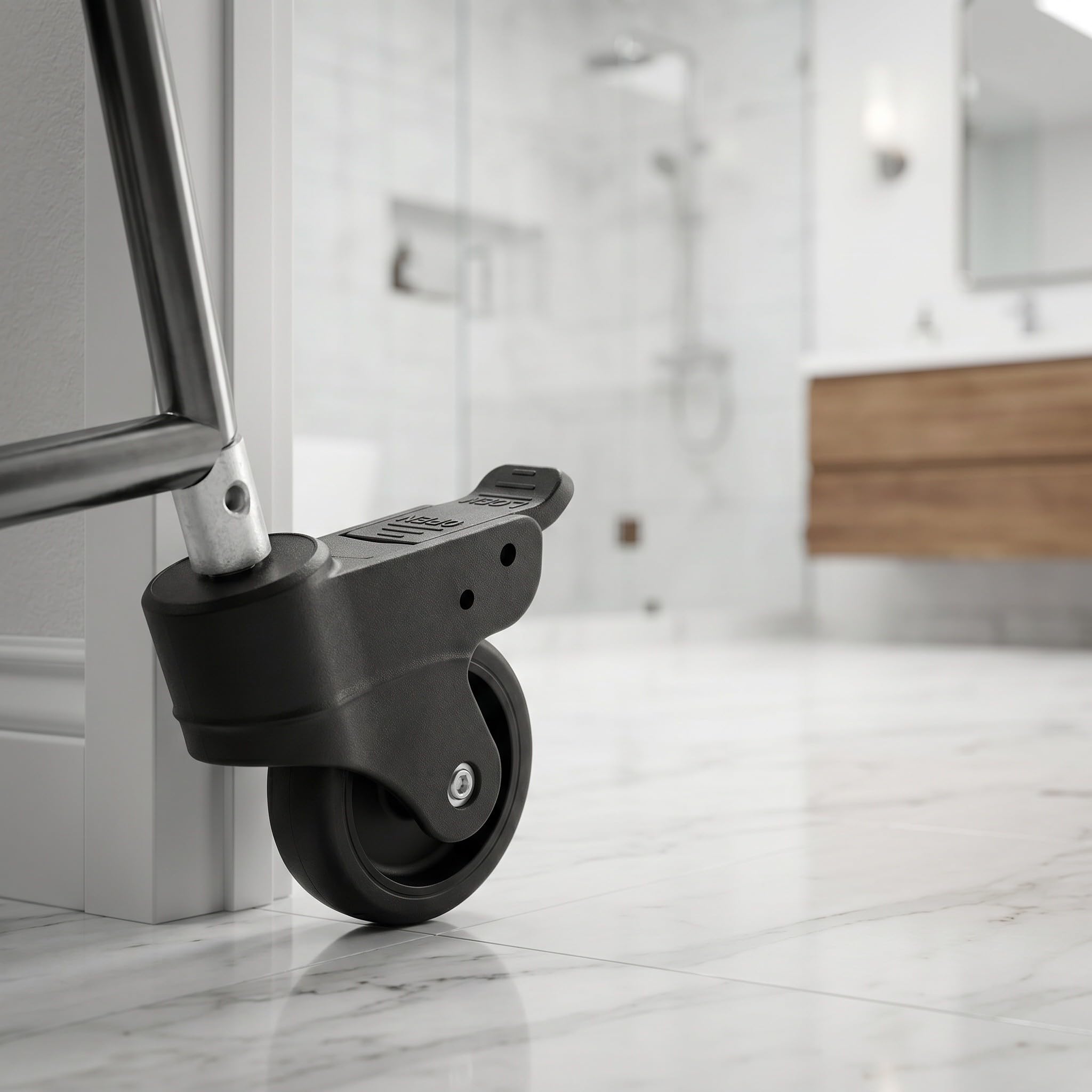2 ruedas silenciosas de repuesto para silla de ducha con inodoro - Ruedas con vástago y freno - silenciosas de 3" para silla de movilidad y de de baño