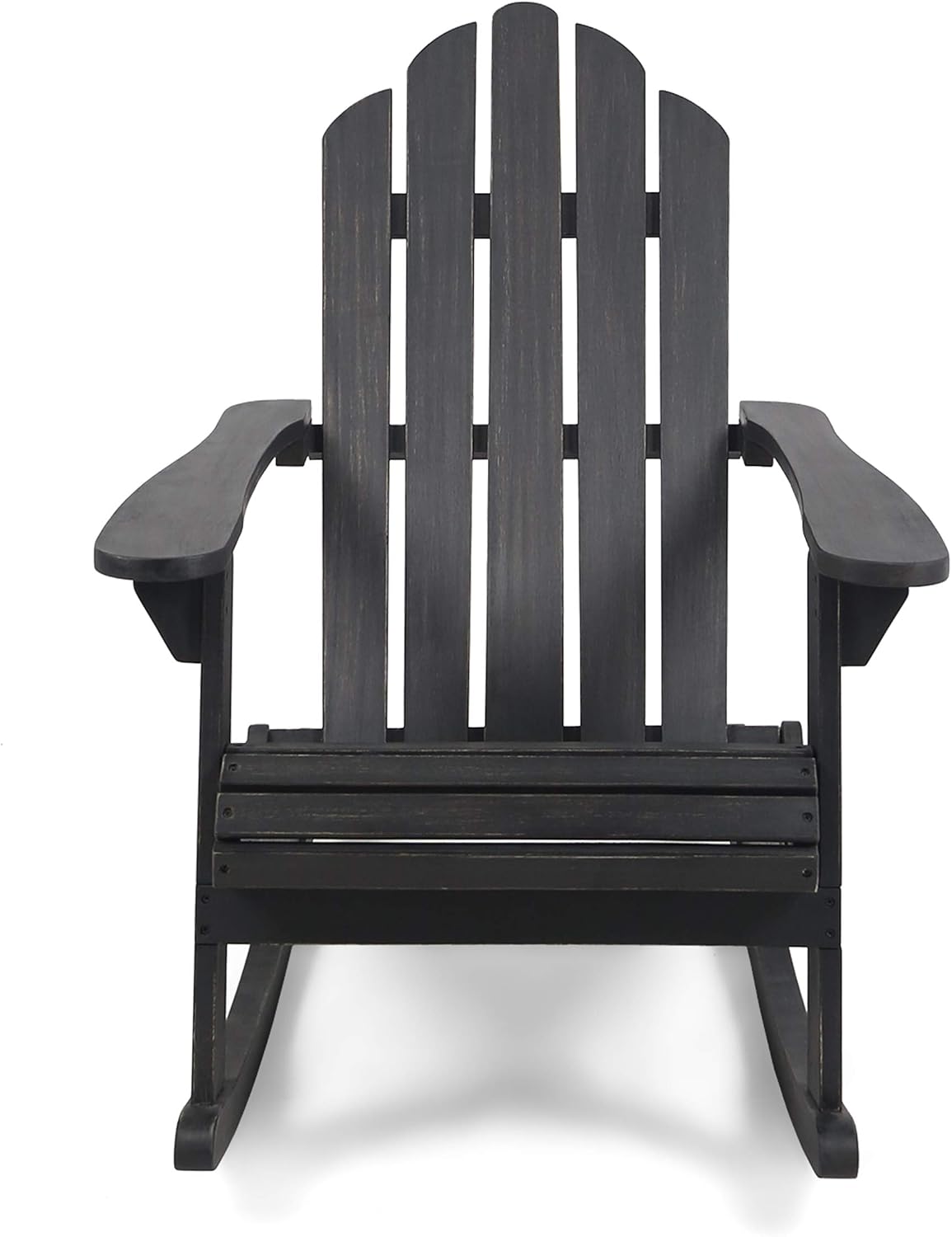 Christopher Knight Home Cara Outdoor Adirondack Acacia Wood Rocking Chair, Dark Gray Finish
