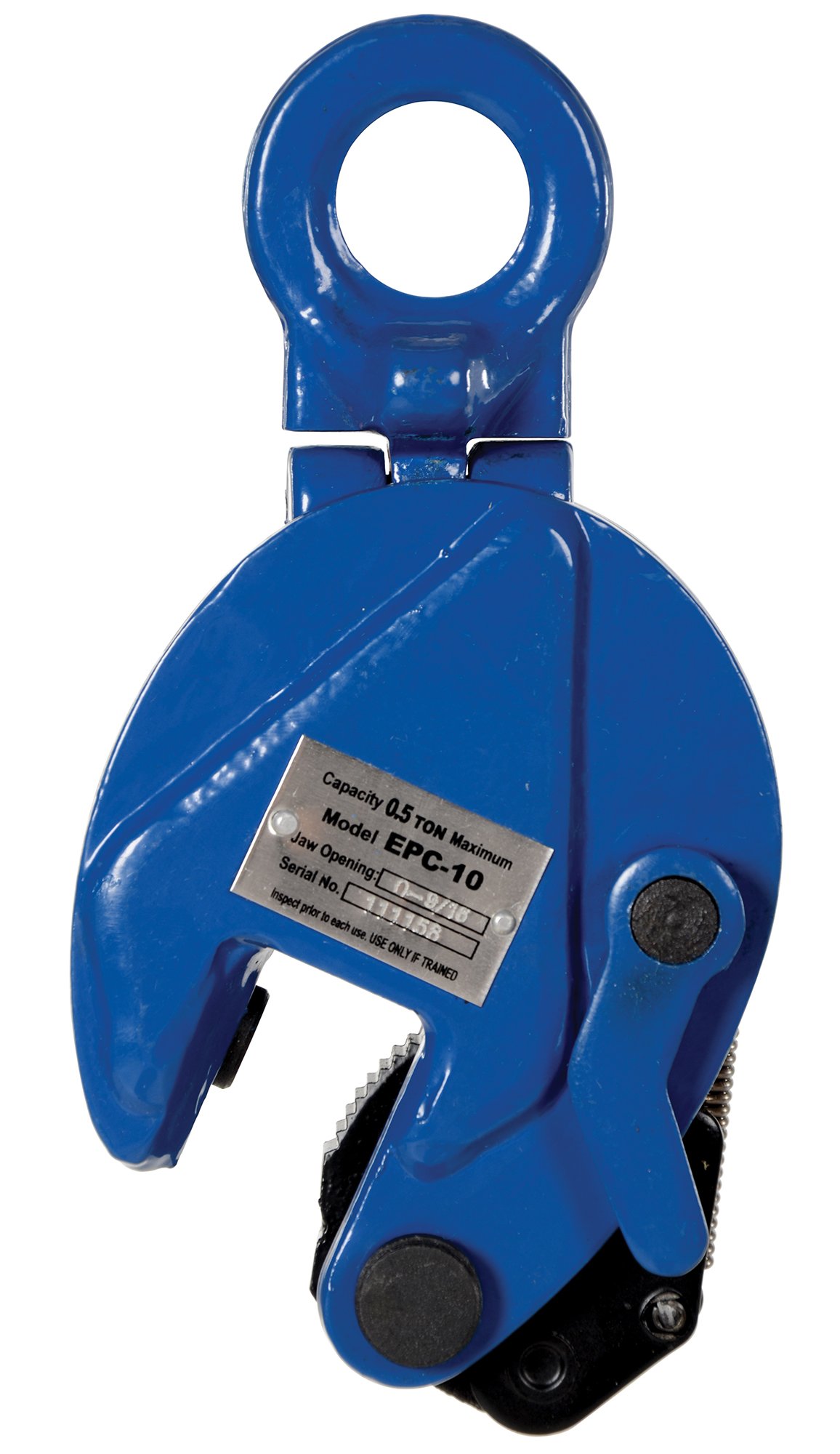 Vestil EPC-10 Vertical Plate Clamp, 0.60" Plate Thickness, 1000 lbs Working Load Limit, 1.81" Bale Opening