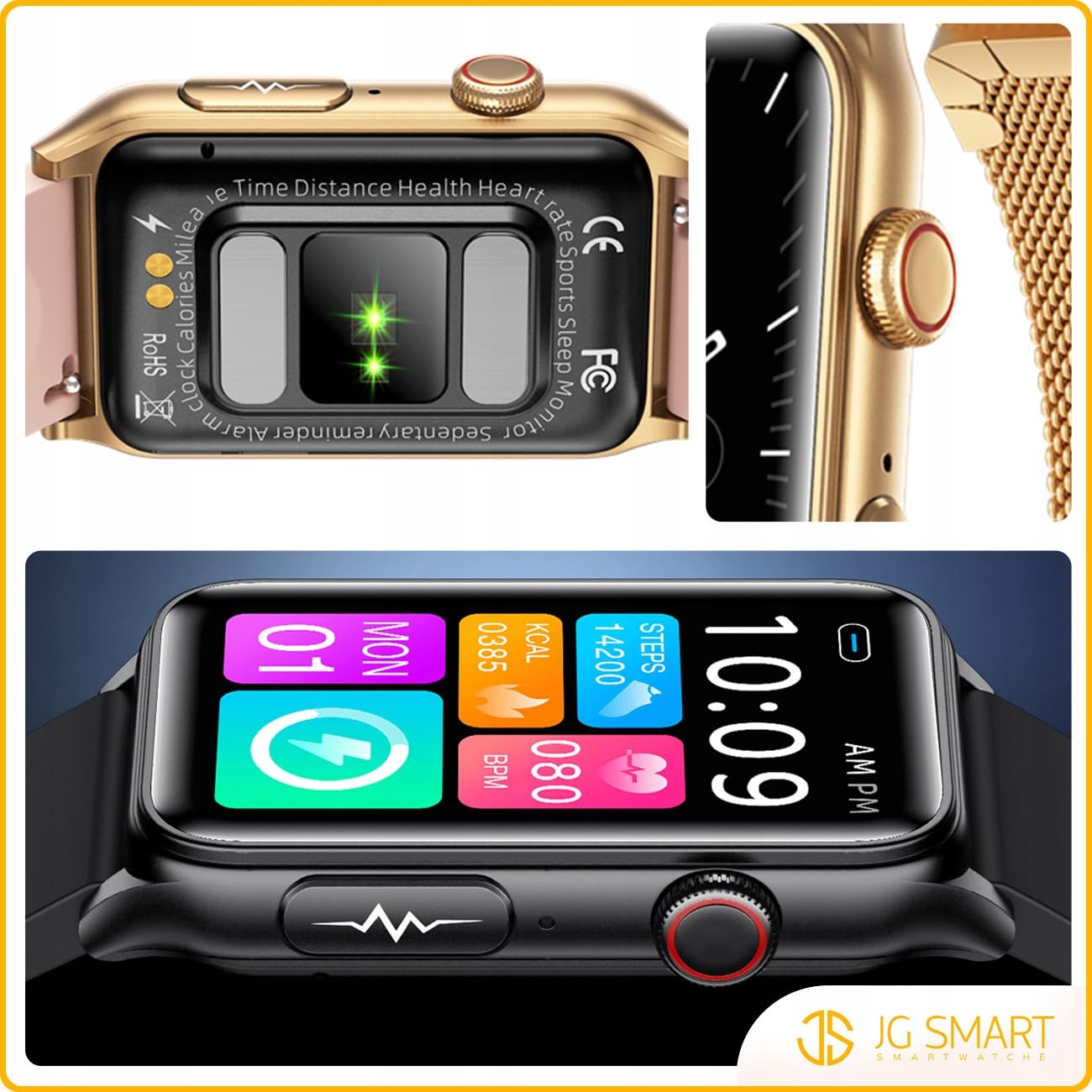 SMARTWATCH ZEGAREK EKG HRV GLUKOZA CIŚNIENIE TEMPERTATURA BMI PULS MENU PL