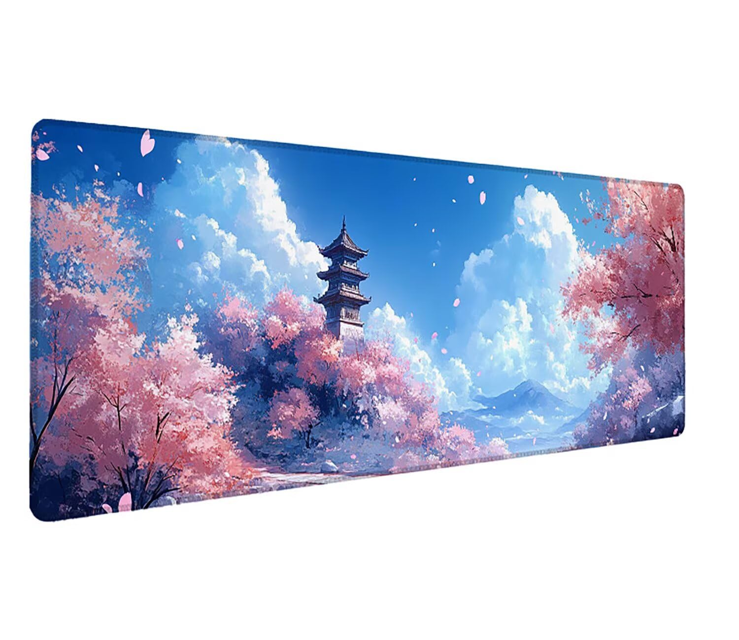 Podkładka pod mysz do gier XXL kwiaty wiśni krajobraz, podkładka pod mysz XXL - 1200 x 600 x 3 mm - bardzo duża podkładka na biurko dla graczy, antypoślizgowa podstawa, dla graczy, personel biurowy