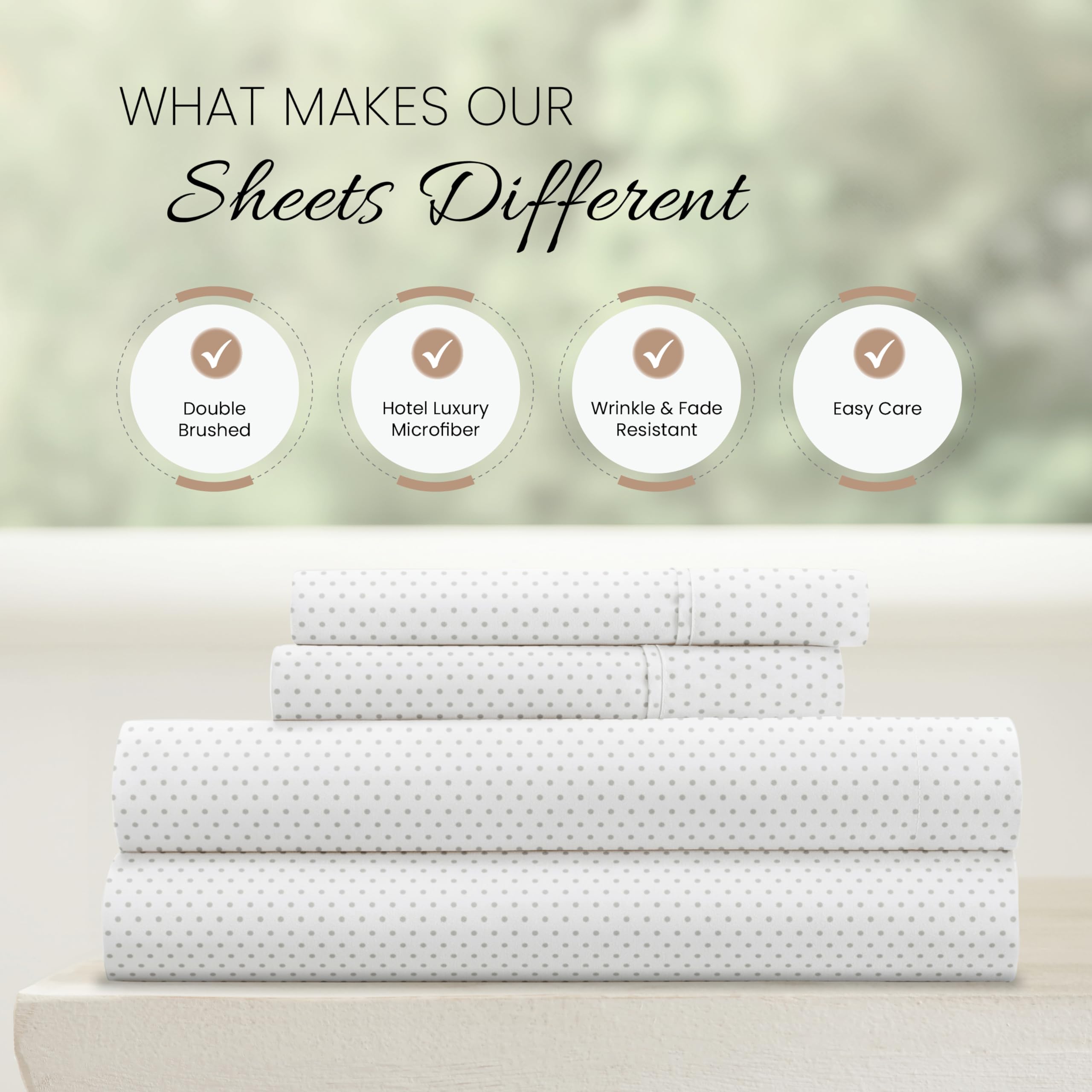 IEnjoy Home Bettwäsche-Set Doppelbett – 4-teilig, Mikrofaser, Für Bis Zu 40 Cm Matratzentiefe