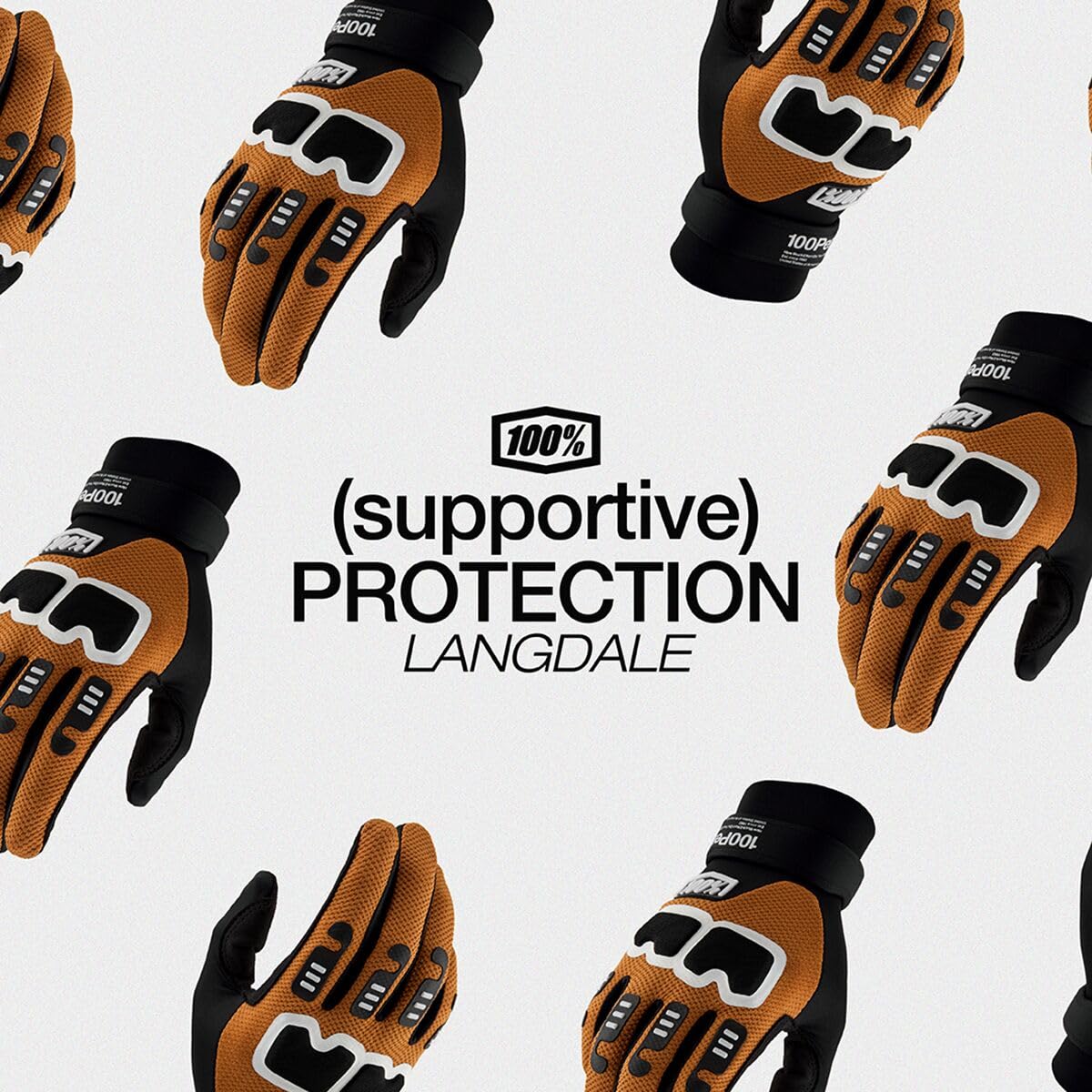 100% LANGDALE Handschuhe, Schwarz/Hellbraun, Größe L