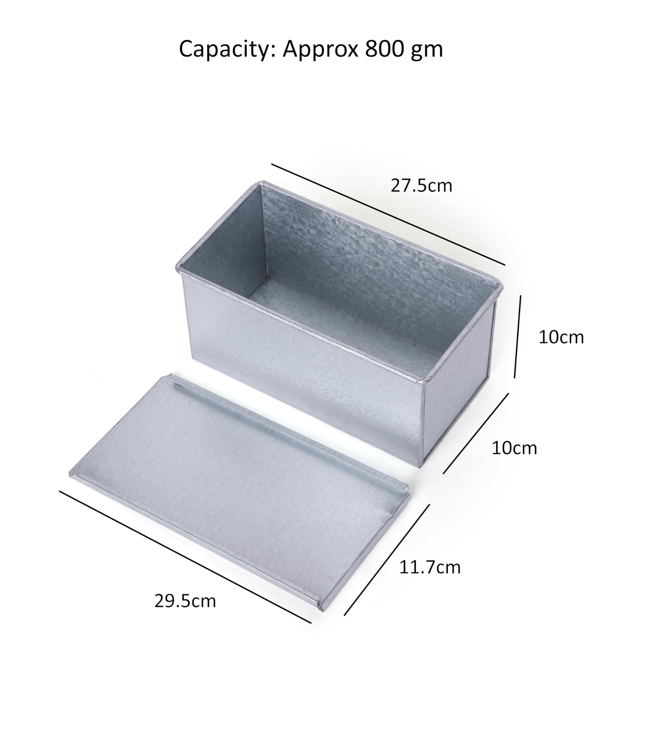 KMW Bread Mould with Sliding Cover | Galvanized Steel | 27.5cm x 10cm x 10cm | Non-Stick, Easy-Release Design for Perfect Loaves Every Time 3