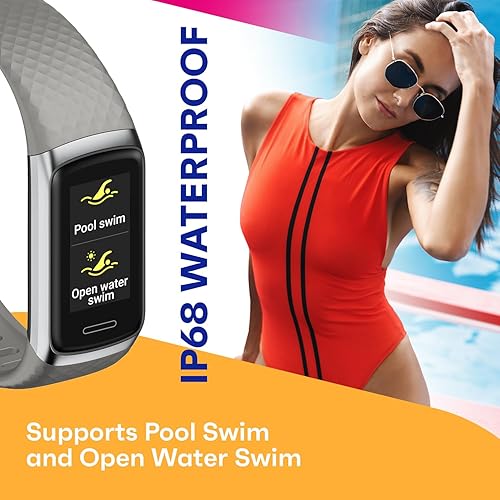 Vista 4 de OCTANDRA Active 2 VeryFit Fitness Tracker Ritmo cardíaco SpO2 Saturación de oxígeno en sangre Monitor de sueño Pantalla de 1.05 pulgadas, contador