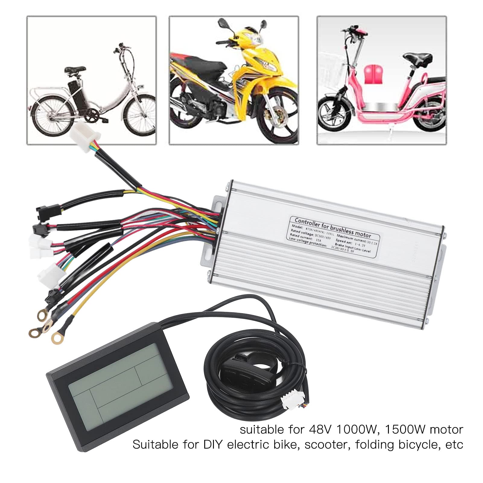 Zestaw kontrolera fali sinusoidalnej do roweru elektrycznego Panel LCD3 akcesoria przepustnicy kciuk do silnika 48 V 1000 W 1500 W