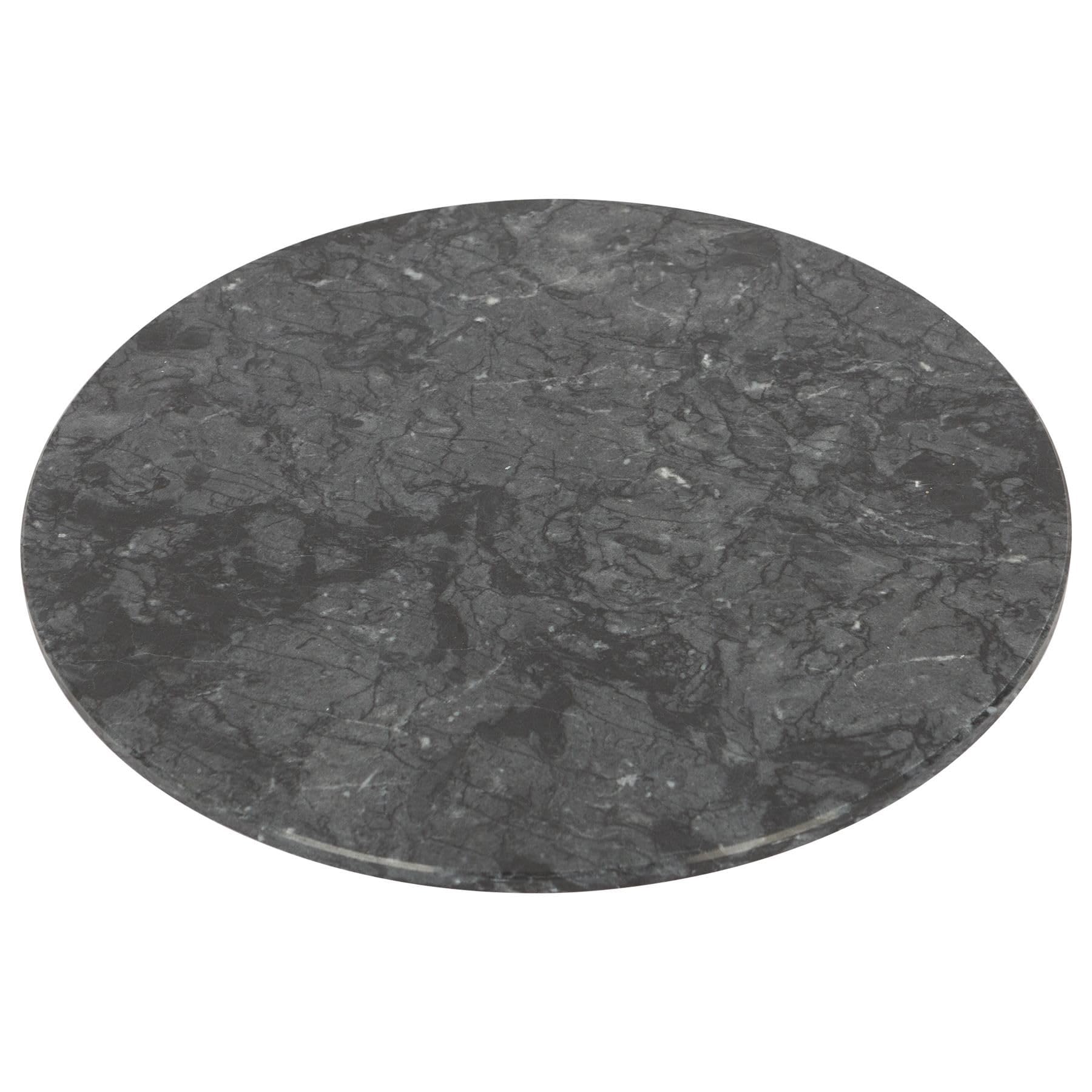 Argon Tableware Black Marble Chopping Board - 30Cm - Round Cutting Board Solid Worktop Protector Mat Serving Platter For Slicing Vegetables, Cutting Meat, Meal Preparation