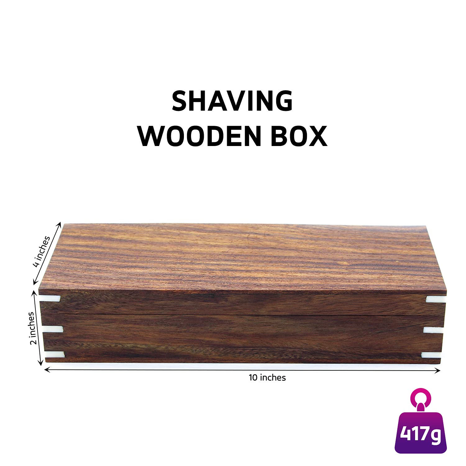 Haryali London Holzbox mit Rasierzubehör (Rasiermesser, Rasierpinsel, Abziehriemen, Schleifpaste) 5-teiliges luxuriöses Set.
