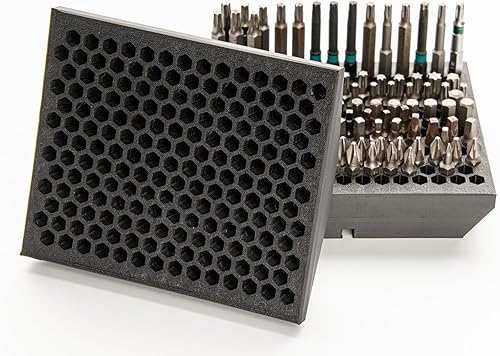 Organizador de brocas hexagonales de 1/4 pulgadas, universal y compatible con caja de herramientas Milwaukee Packout de 3 cajones