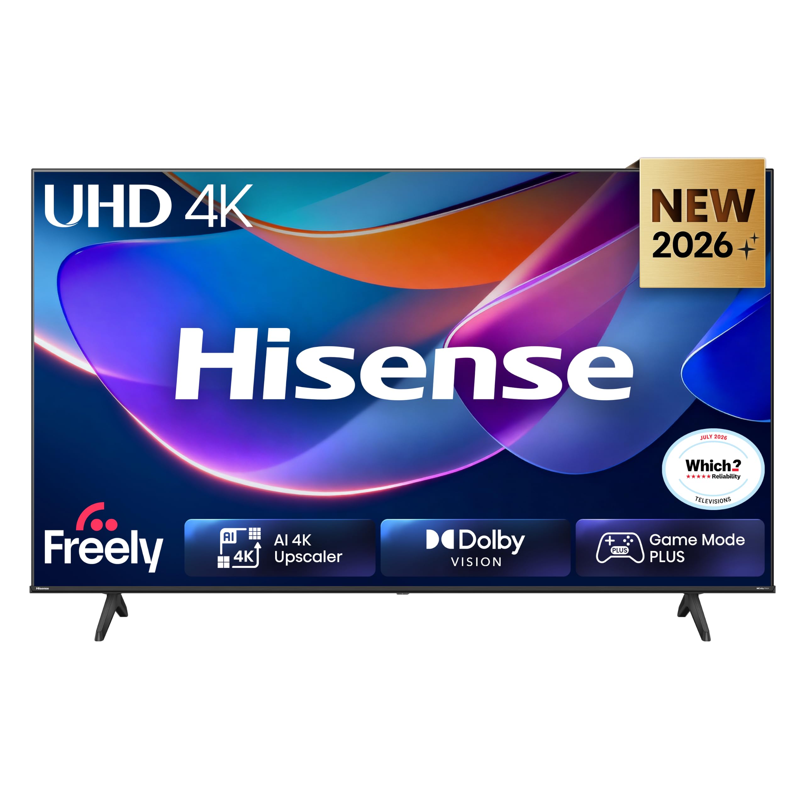 Hisense 58" 58A6STUK 4K Ultra HD AI Smart TV with Freely, Netflix, Disney+ and YouTube - AI 4K Upscaler, AI Smooth Motion, Game Mode Plus, Dolby Vision, Voice Control, DTS Virtual: X, Filmmaker Mode,2026