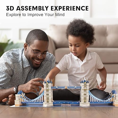 Miniatura 5 de CubicFun National Geographic - Rompecabezas 3D de Londres de Gran Bretaña kits de modelos de arquitectura para adultos y niños el puente de la torre