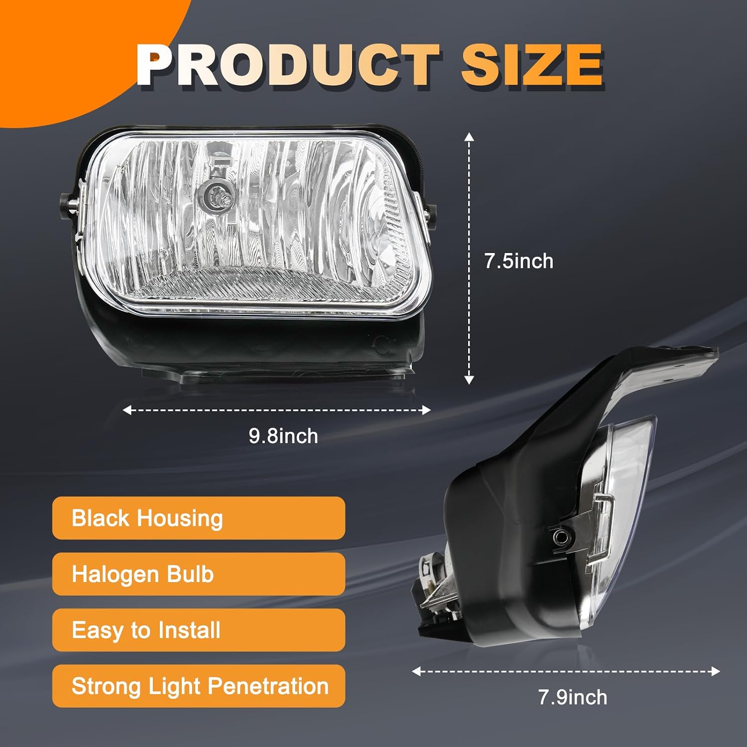 Bumper Fog Lights Fit for 2003-2006 Chevy Silverado 1500 2500 3500 1500HD 2500HD 02-06 Avalanche 2007 Classic Driver and Passenger Side Fog Lamps Replaces GM2592127 GM2593127(w/Bulbs)