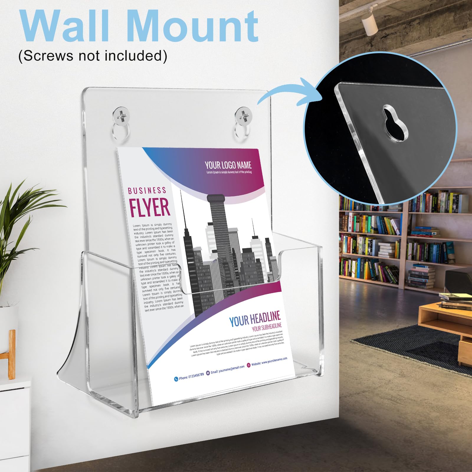 Porte-brochures A5 acrylique transparent lot de 2 support autoportant affichage
