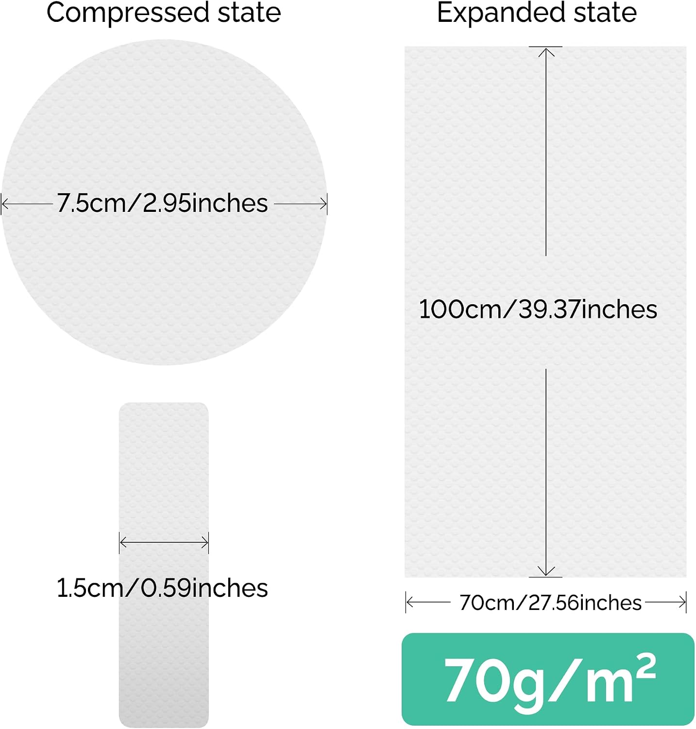 YOUNGTIME Disposable Compressed Bath Towel for Travel,27.5 * 40 Large Bath Towel Travel Towel Reusable for Hotel,Disposable Cotton Bath Towels Tablets,6 Pack