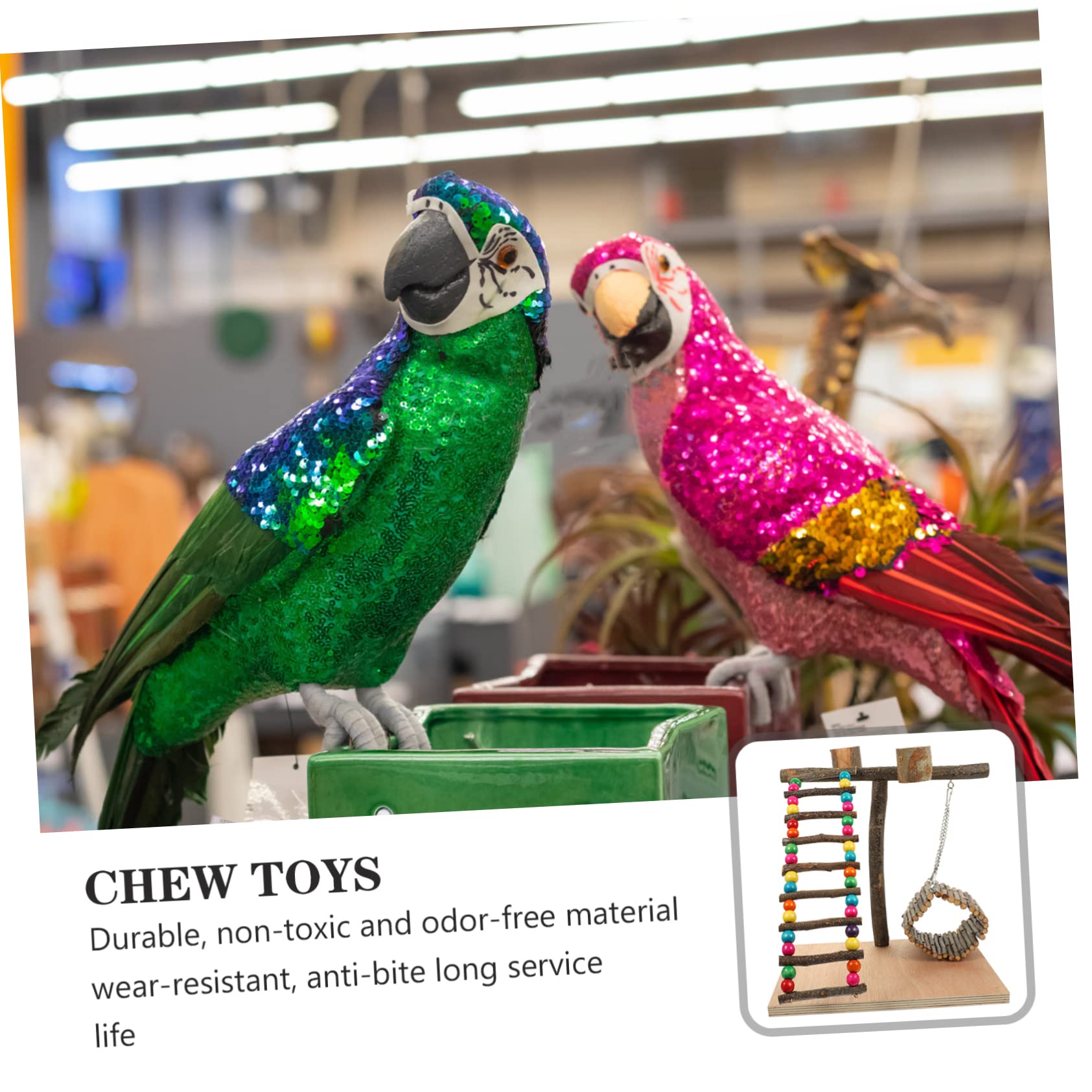Beavorty Puesto de Loros Percha para Loros Juguete para Soporte de Entrenamiento para Pájaros Zona para Percha para Entrenamiento de Aves