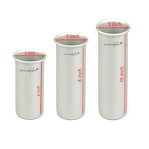 Aromahpure Alumnium Candle Making Moulds | 2 * 6, 2 * 8, 2 * 10 inches | Set of 3 | Re-Useable Moulds |Cylindrical Candles Moulds | Festival Decorations and Other Occasions