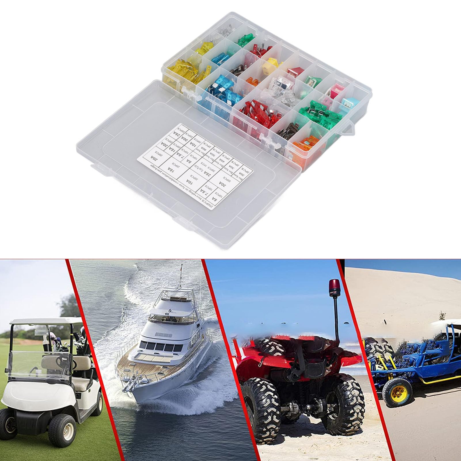 12 Pezzi Fusibili Auto Assortiti - 20A/25A/30A/40A/50A/60A Per Auto, Camion, SUV E Barche - Foto 2