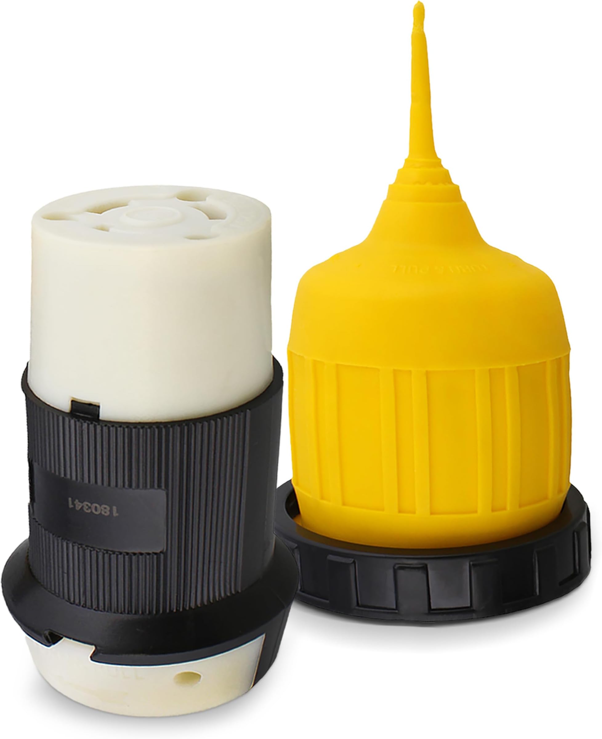 ABN L5-30R Connector with RV Power Cord Cover & Ring – 30 Amp Twist Lock Inlet Locking Plug Protector, 30A 125V