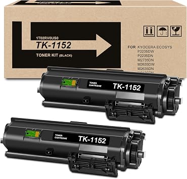 TK1152 TK-1152 1T02RV0US0 2 Pack, Black Toner Cartridge Compatible with ECOSYS P2235dw P2235dn M2735dn M2635dw M2635dn M2135dn Printer