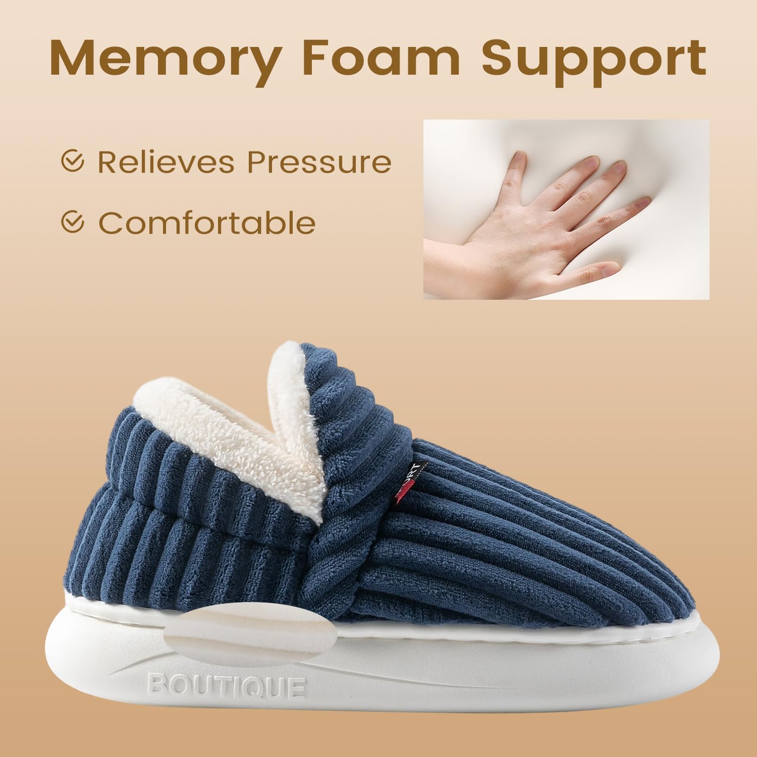 Drecage Womens Fuzzy Slippers Mens, Fleece Lined House Slipper for Ladies, Extra Plush Warm Indoor Outdoor Slippers with Heel Cover & Non-Slip Sole, Cozy Memory Foam Home Shoes