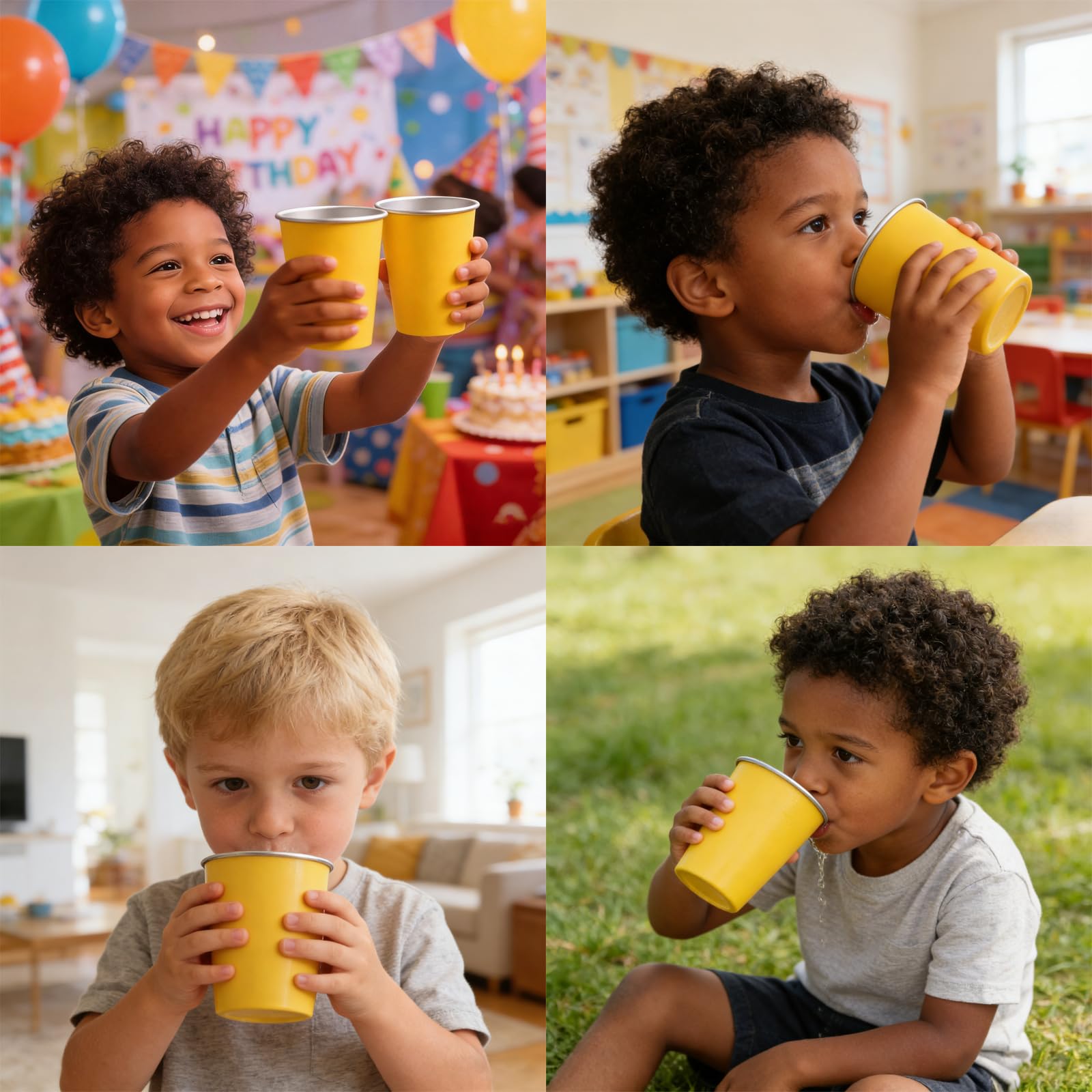 LAIJIANG Stainless Steel Cups for Kids 350ml Metal Drinking Cup Camping Cups Pint Cups Travel Tumblers for Boys And Girls Reusable - Image 3