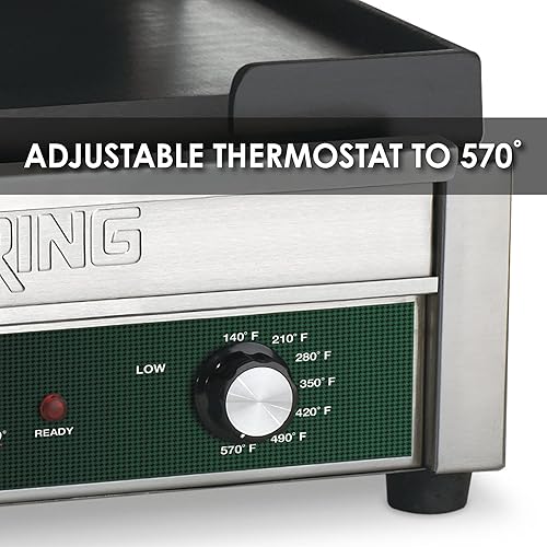 Miniatura 6 de Waring Commercial WFG275T - Parrilla plana de tostado de tamaño completo de 14 x 14 pulgadas, temporizador de cuenta regresiva de 20 minutos, 120 V,