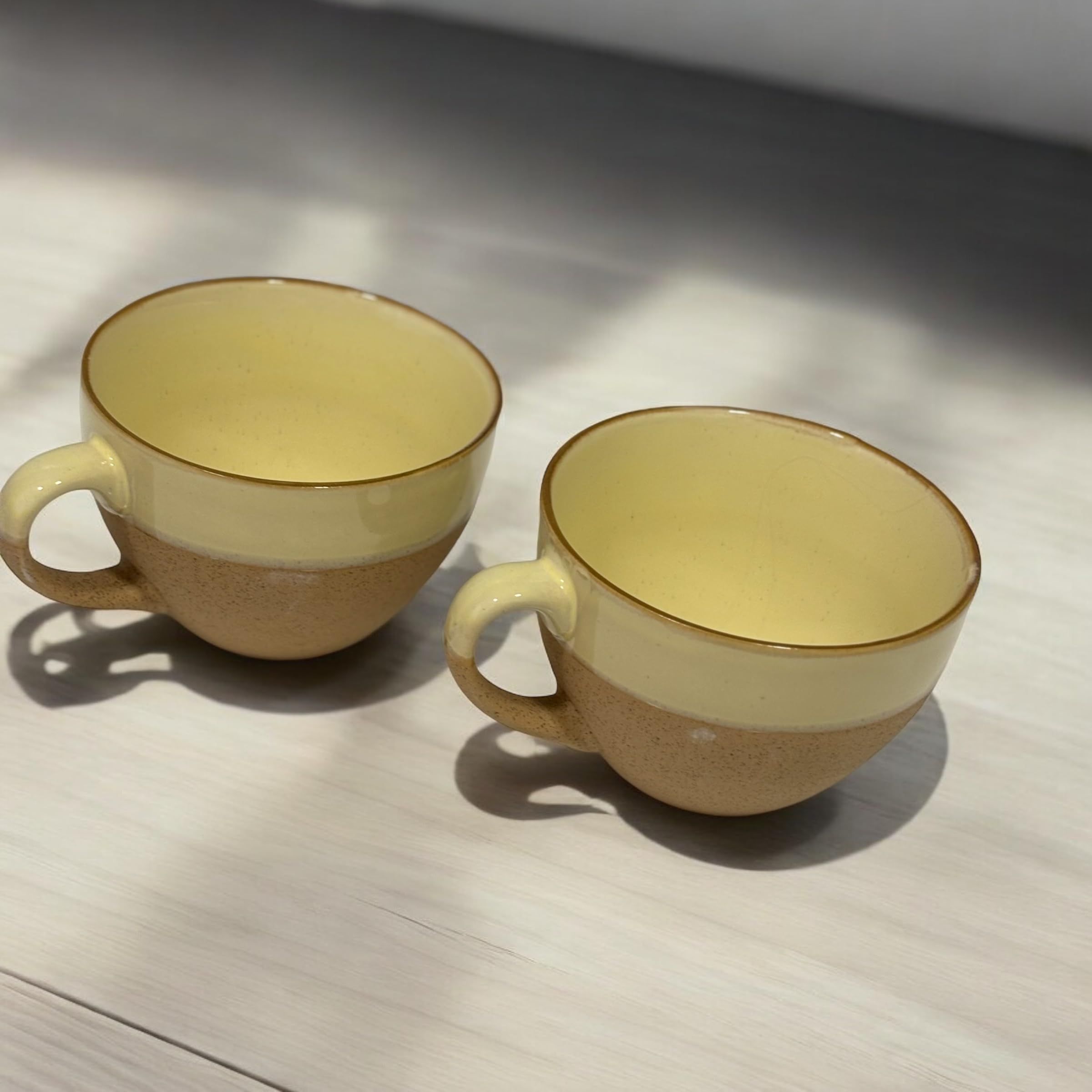 Set de 2 tazones desayuno Tazones De Sopa De Cerámica Taza De Café Grande, Tazas De Sopa Con Asa Apto Para Microondas Y Lavavajillas Para Cereal Postre Ensalada Té Leche de 550ml (verde-verde)