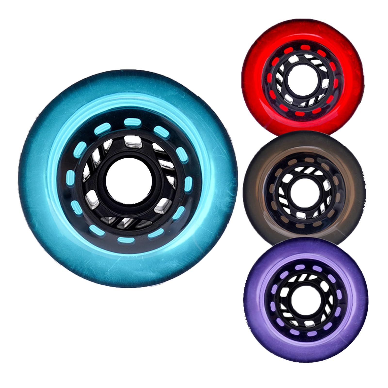 Ruote di ricambio per pattini in linea 85A (confezione da 8), per adulti, 72 mm, 76 mm, 80 mm, senza cuscinetti per fiori piatti, Brush Street, grigio, 80 mm