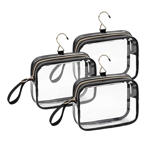 Bolsas de aseo transparentes, bolsa de aseo aprobada por la TSA, bolsa de maquillaje transparente, organizador de cosméticos, bolsa de viaje