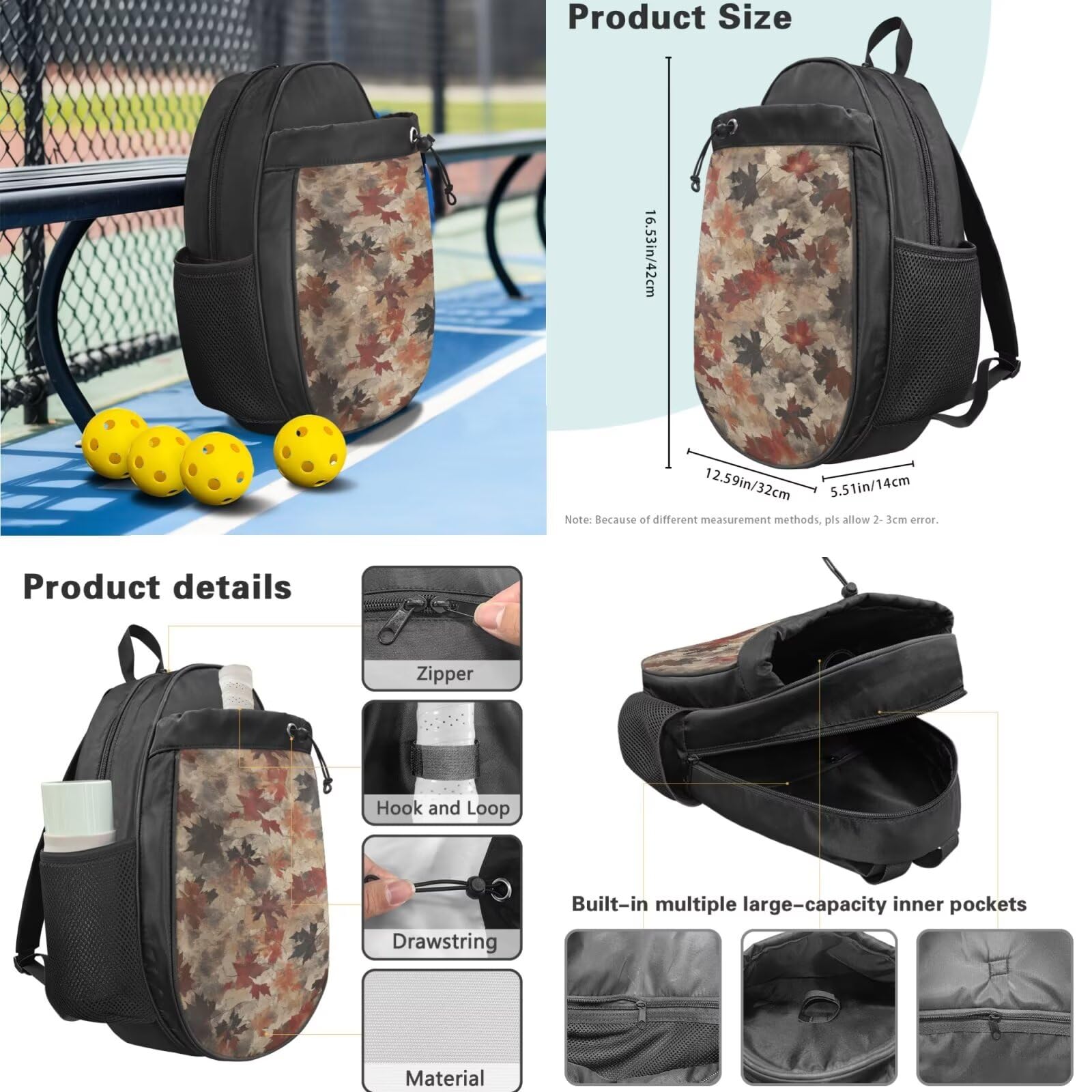 Set di pagaie per pickleball 2 in 1, borsa per sottaceti, borsa da pickleball, ideale come regalo per principianti