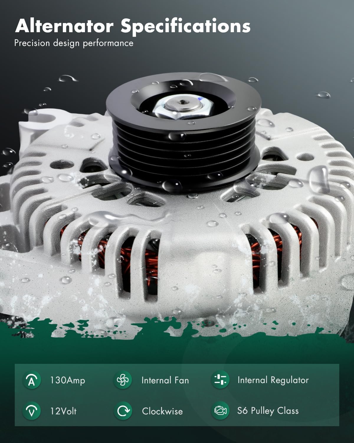 SCITOO New Alternator Fits for Ford for Crown Victoria/for Grand Marquis 4.6L 2003-2004,for Lincoln for Town Car 4.6L 03-05,for Mercury for Grand Marquis 4.6L 03 04 12V 130Amp CW S6 Pulley 8313