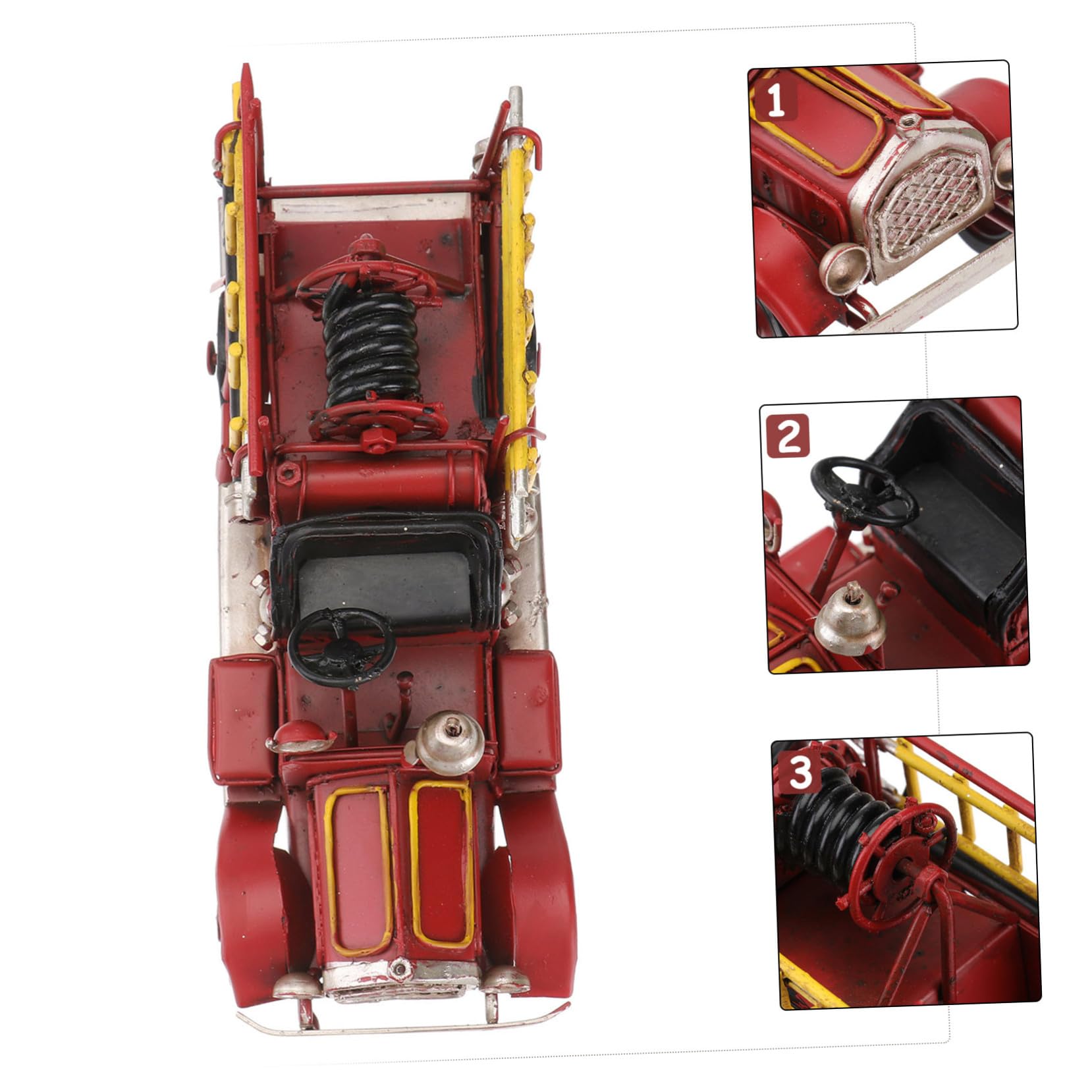 Kleiner aus Eisen Feuerwehrauto Modell, Retro Tischdekoration für Sammler
