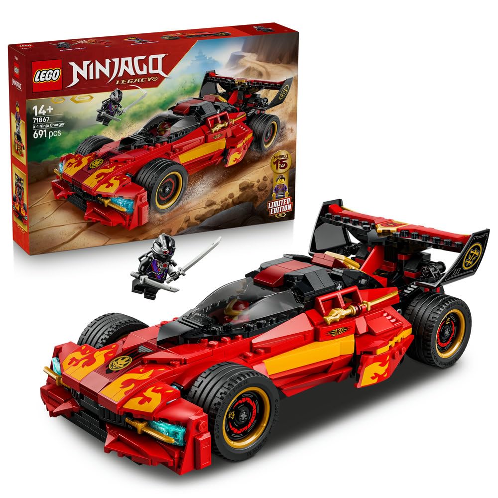 LEGO NINJAGO Ninjaścigacz X-1 — 15-lecie 71867 | pojazd ninja, model pojazdu, prezent dla fana ninja 14+, 691 elementów