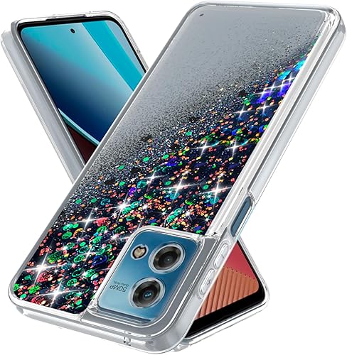 Funda para Moto G Stylus 5G 2023 con purpurina, brilla en la oscuridad, funda protectora para mujeres y niñas, Quicksand Sparkle Bling Liquid Phone