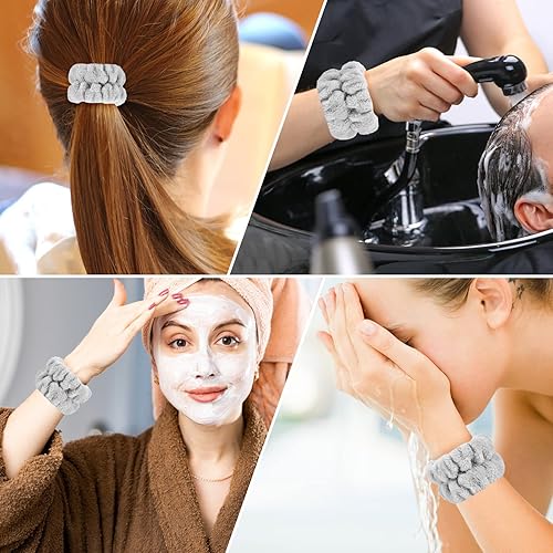 Miniatura 6 de 2 toallas de muñeca para lavar la cara, bandas de microfibra para lavar la cara, pulseras de spa para lavar la cara, pulseras de lavado facial,